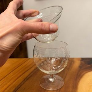 Cocktail Glasses Vintage 1940's with ice liner to keep drinks cold (5)